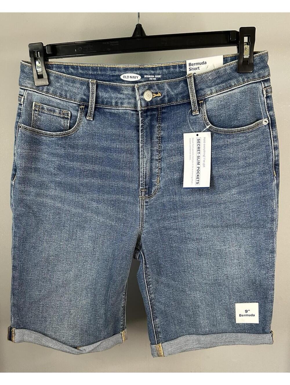 Old Navy Denim High Rise Bermuda Shorts Women’s Size 10 30x9 NWT